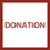 Red text reading donation, surrounded by a red border