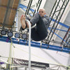 Aerial rope student climbs the rope