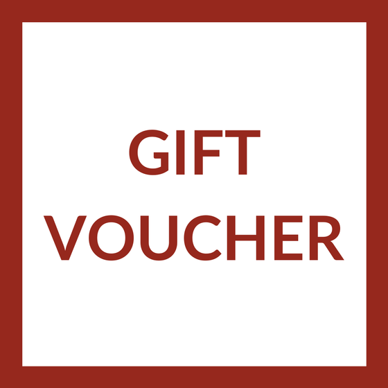 Red text saying gift voucher
